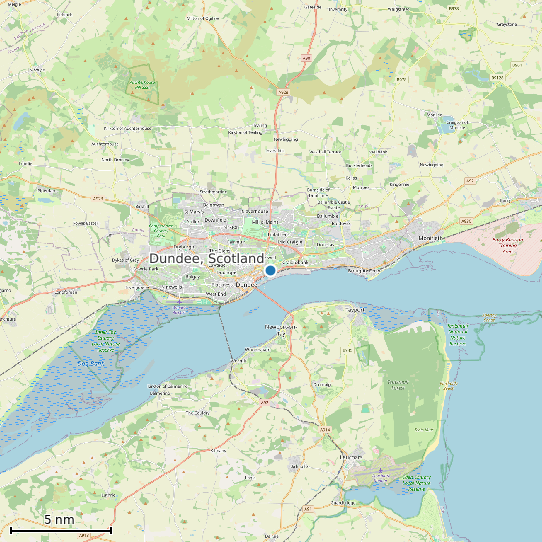 Map of Dundee, Scotland Tide Prediction Station