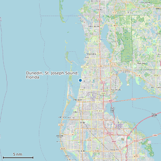 Map of Dunedin, St. Joseph Sound, Florida Tide Prediction Station