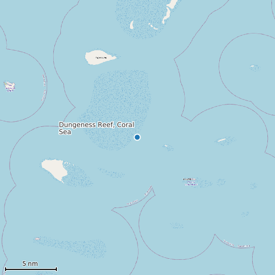 Map of Dungeness Reef, Coral Sea Tide Prediction Station