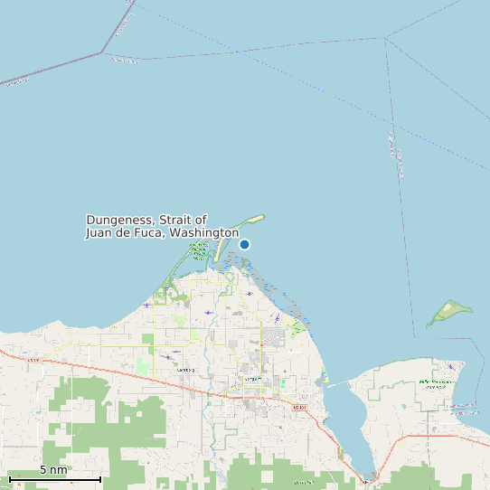 Map of Dungeness, Strait of Juan de Fuca, Washington Tide Prediction Station