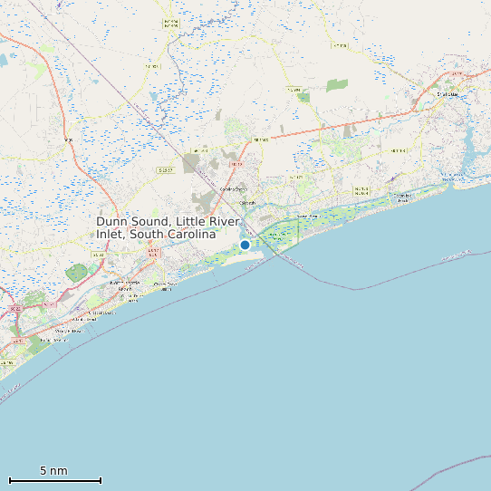 Map of Dunn Sound, Little River Inlet, South Carolina Tide Prediction Station