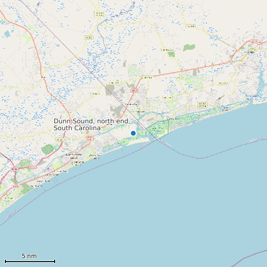 Map of Dunn Sound, north end, South Carolina Tide Prediction Station