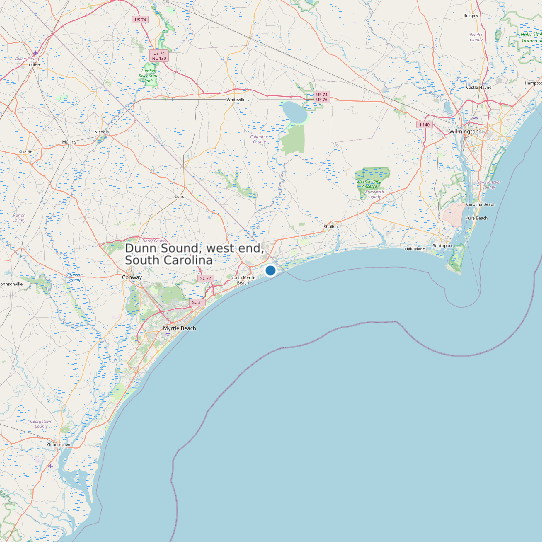 Map of Dunn Sound, west end, South Carolina Tide Prediction Station