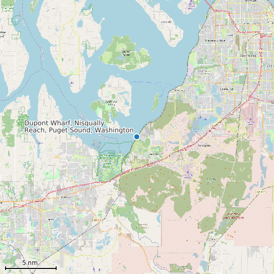 Map of Dupont Wharf, Nisqually Reach, Puget Sound, Washington Tide Prediction Station