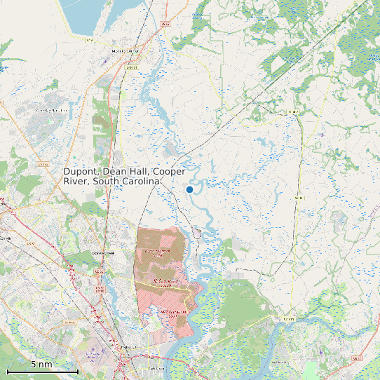 Map of Dupont, Dean Hall, Cooper River, South Carolina Tide Prediction Station