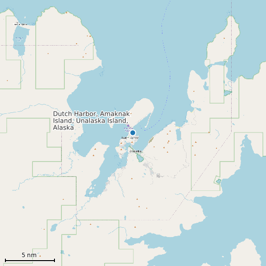Map of Dutch Harbor, Amaknak Island, Unalaska Island, Alaska Tide Prediction Station