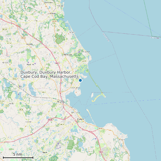 Map of Duxbury, Duxbury Harbor, Cape Cod Bay, Massachusetts Tide Prediction Station