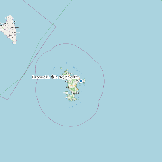 Map of Dzaoudzi, �le de Mayotte Tide Prediction Station