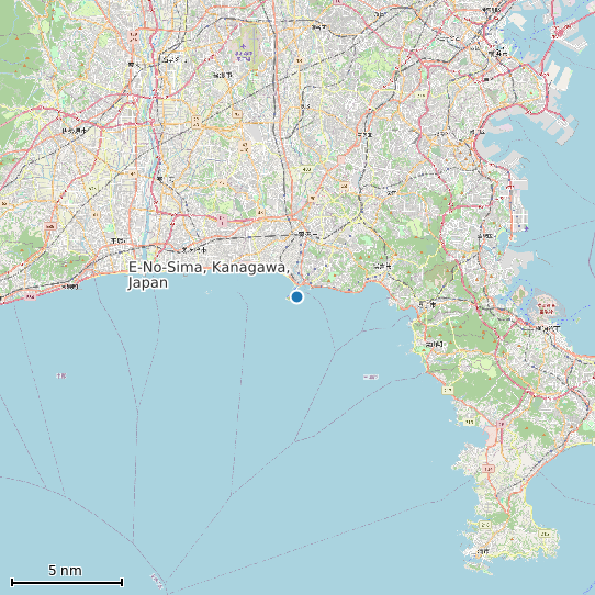 Map of E-No-Sima, Kanagawa, Japan Tide Prediction Station