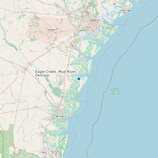 Map of Eagle Creek, Mud River, Georgia Tide Prediction Station