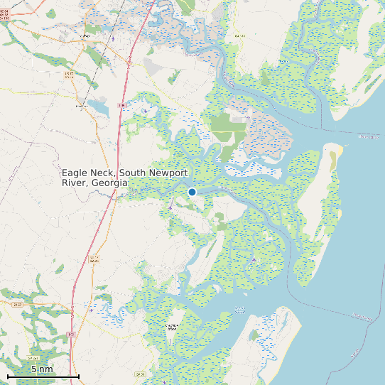 Map of Eagle Neck, South Newport River, Georgia Tide Prediction Station