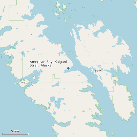 Map of American Bay, Kaigani Strait, Alaska Tide Prediction Station