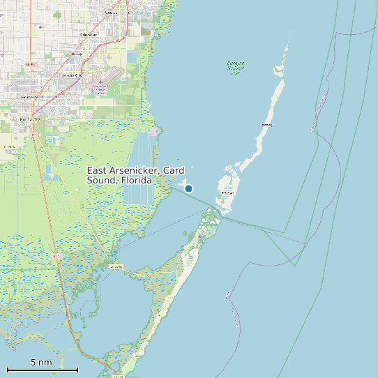 Map of East Arsenicker, Card Sound, Florida Tide Prediction Station