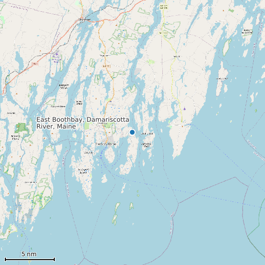 Map of East Boothbay, Damariscotta River, Maine Tide Prediction Station
