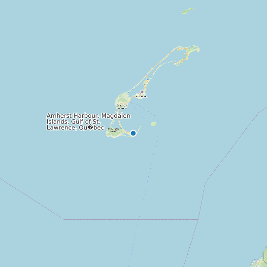Map of Amherst Harbour, Magdalen Islands, Gulf of St. Lawrence, Qu�bec Tide Prediction Station
