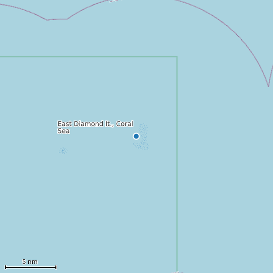 Map of East Diamond It., Coral Sea Tide Prediction Station