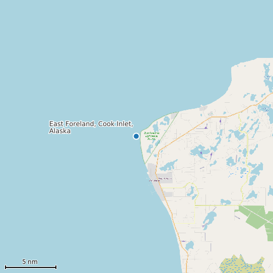 Map of East Foreland, Cook Inlet, Alaska Tide Prediction Station
