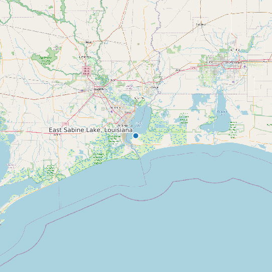 Map of East Sabine Lake, Louisiana Tide Prediction Station