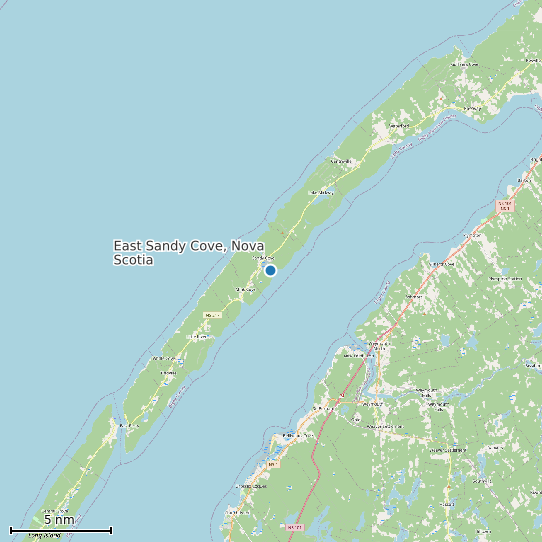 Map of East Sandy Cove, Nova Scotia Tide Prediction Station