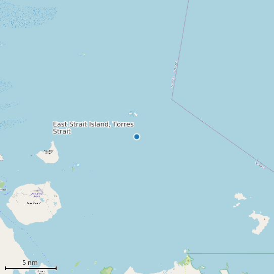 Map of East Strait Island, Torres Strait Tide Prediction Station