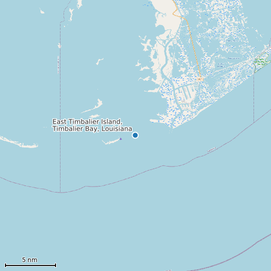 Map of East Timbalier Island, Timbalier Bay, Louisiana Tide Prediction Station
