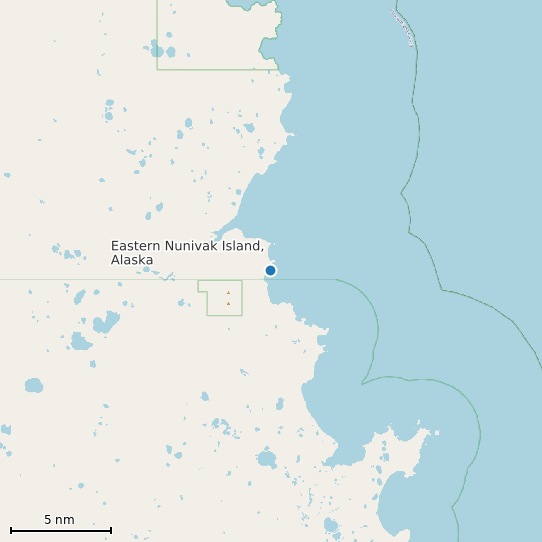 Map of Eastern Nunivak Island, Alaska Tide Prediction Station