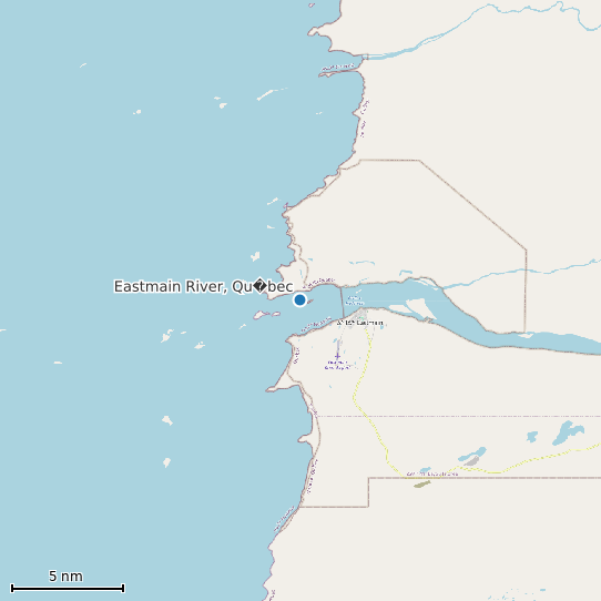 Map of Eastmain River, Qu�bec Tide Prediction Station