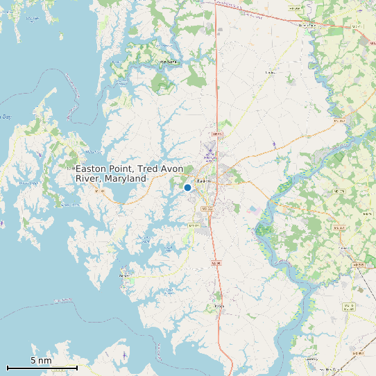 Map of Easton Point, Tred Avon River, Maryland Tide Prediction Station