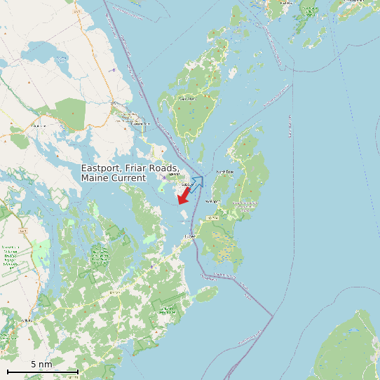 Map of Eastport, Friar Roads, Maine Current Prediction Station