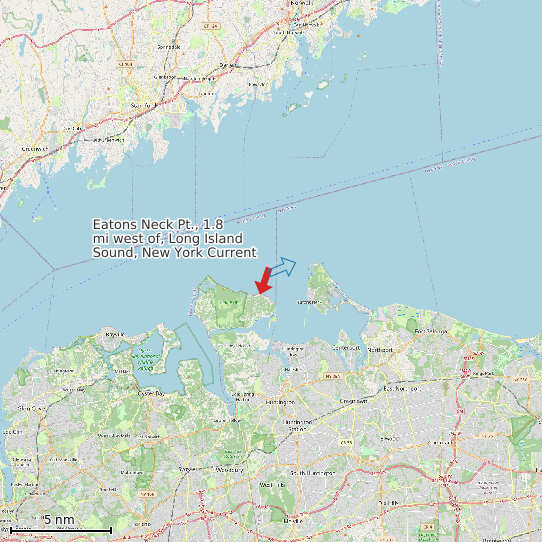 Map of Eatons Neck Pt., 1.8 mi west of, Long Island Sound, New York Current Prediction Station