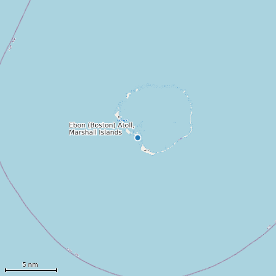 Map of Ebon (Boston) Atoll, Marshall Islands Tide Prediction Station