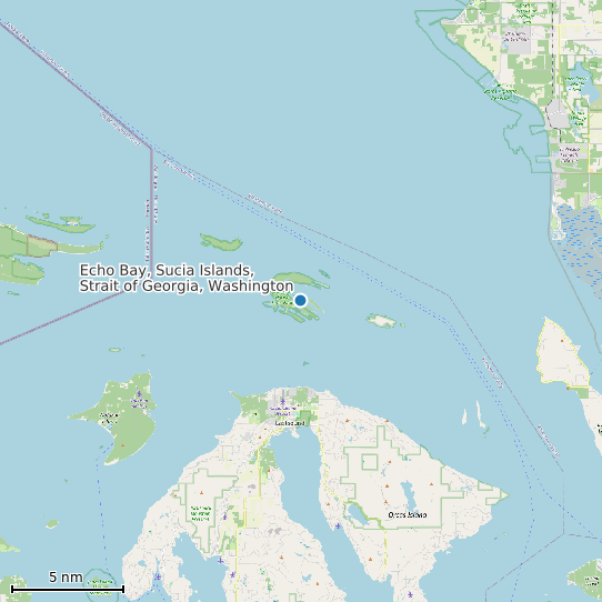 Map of Echo Bay, Sucia Islands, Strait of Georgia, Washington Tide Prediction Station