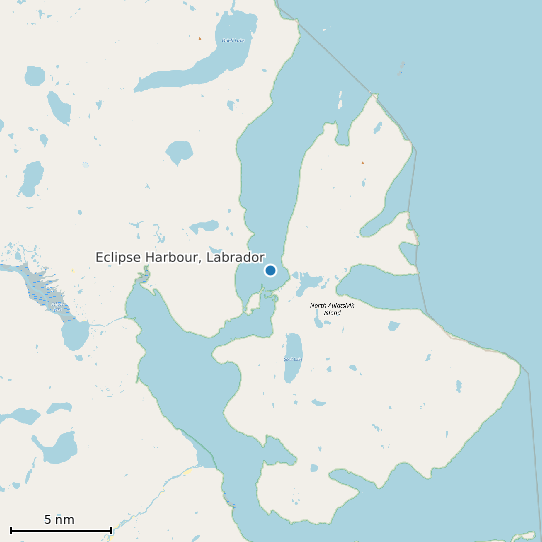 Map of Eclipse Harbour, Labrador Tide Prediction Station