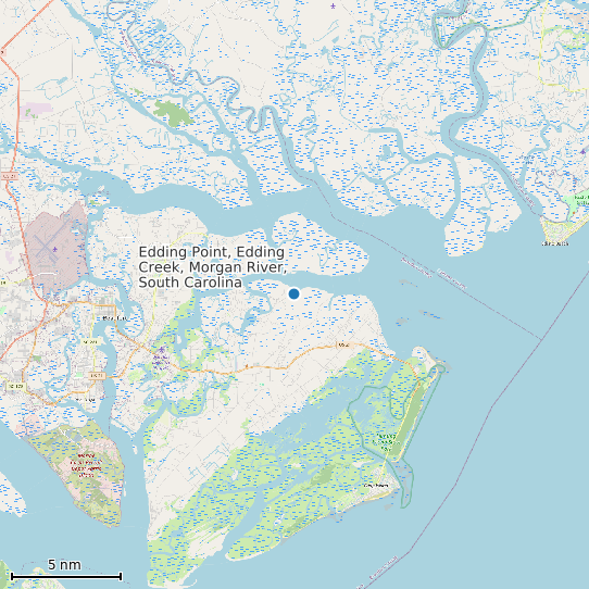 Map of Edding Point, Edding Creek, Morgan River, South Carolina Tide Prediction Station