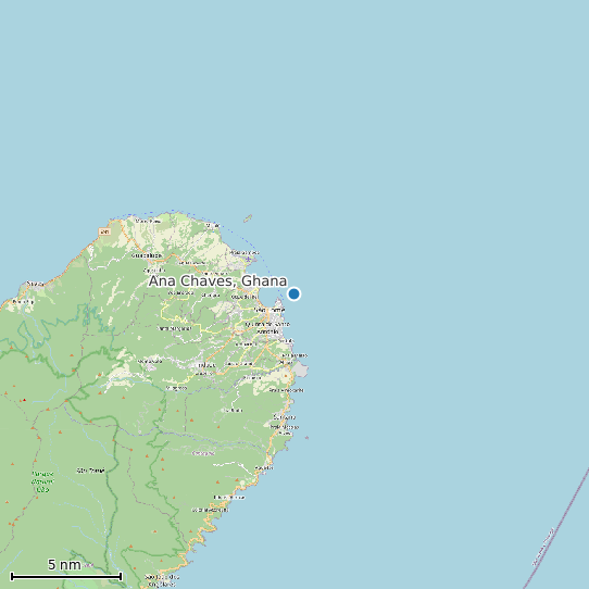 Map of Ana Chaves, Ghana Tide Prediction Station