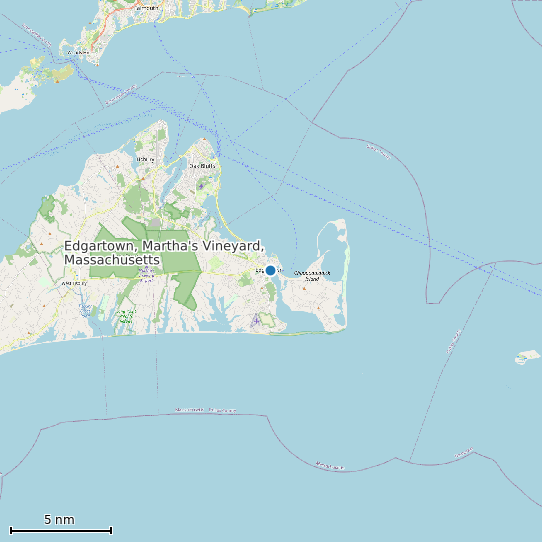 Map of Edgartown, Martha's Vineyard, Massachusetts Tide Prediction Station