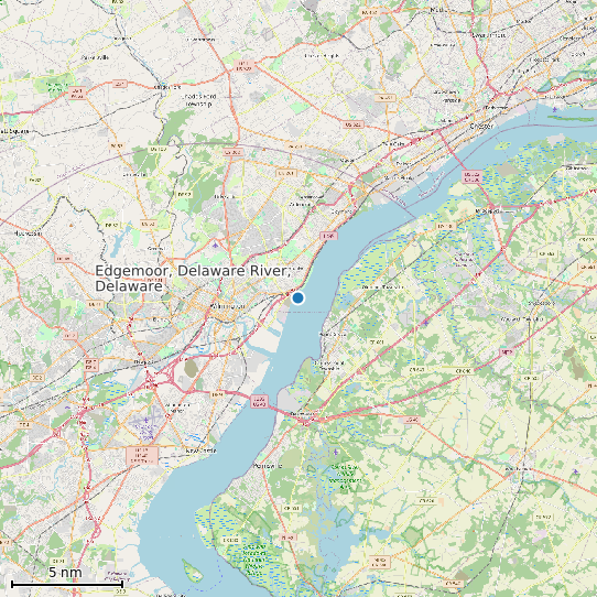 Map of Edgemoor, Delaware River, Delaware Tide Prediction Station