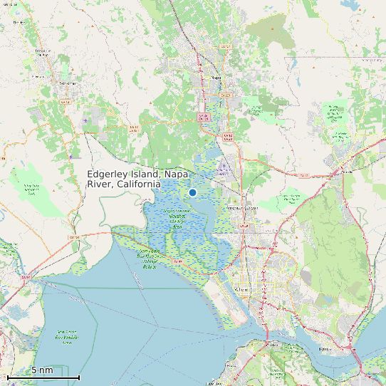 Map of Edgerley Island, Napa River, California Tide Prediction Station