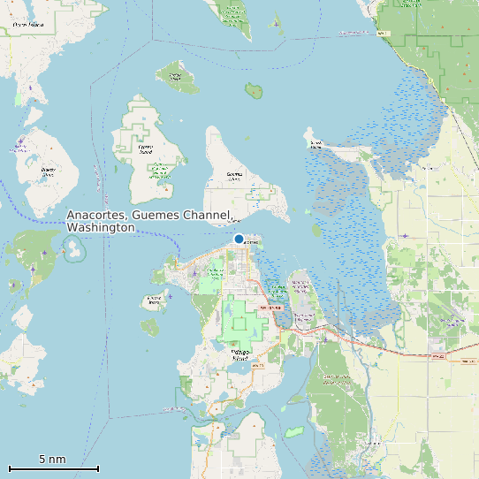 Map of Anacortes, Guemes Channel, Washington Tide Prediction Station