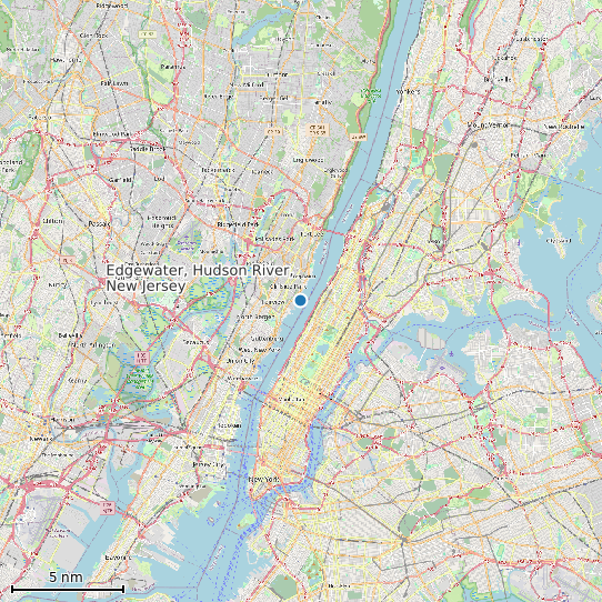 Map of Edgewater, Hudson River, New Jersey Tide Prediction Station