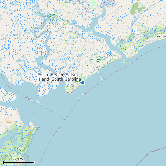 Map of Edisto Beach, Edisto Island, South Carolina Tide Prediction Station