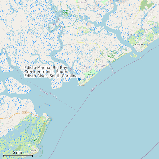 Map of Edisto Marina, Big Bay Creek entrance, South Edisto River, South Carolina Tide Prediction Station