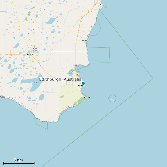 Map of Edithburgh, Australia Tide Prediction Station