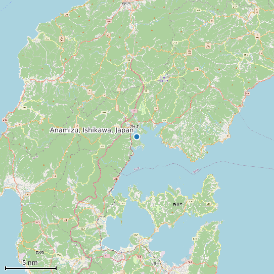 Map of Anamizu, Ishikawa, Japan Tide Prediction Station