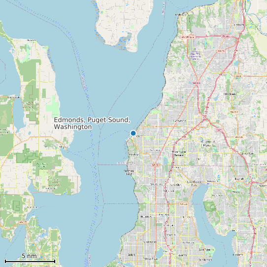 Map of Edmonds, Puget Sound, Washington Tide Prediction Station