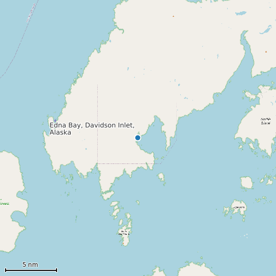 Map of Edna Bay, Davidson Inlet, Alaska Tide Prediction Station