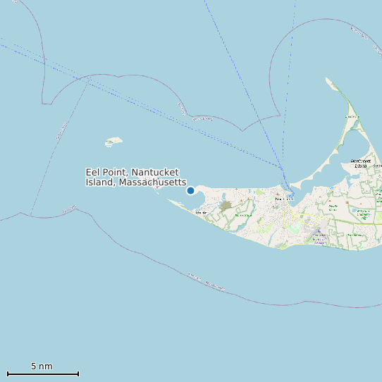 Map of Eel Point, Nantucket Island, Massachusetts Tide Prediction Station