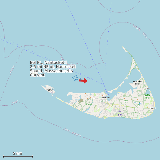 Map of Eel Pt., Nantucket I. 2.5 mi NE of, Nantucket Sound, Massachusetts Current Prediction Station