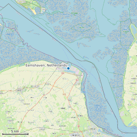Map of Eemshaven, Netherlands Tide Prediction Station