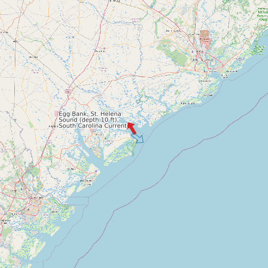 Map of Egg Bank, St. Helena Sound (depth 10 ft), South Carolina Current Prediction Station